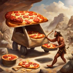 Pizza delivery in the Paleolithic Era.