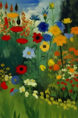 A feild of flowers painting by van goh