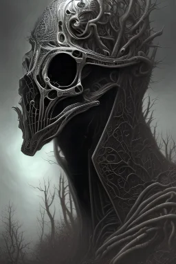 sleepy hollow headless horseman by h r Giger, Tim burton, junji ito, dystopian surrealism, dark horror fantasy, hdr, artstation intricate details, demonic, dark art, dark noir, neoclassical gothic horror