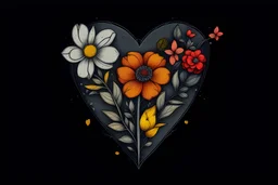 heart with flowers stabbing into it