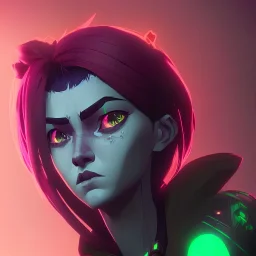 A beautiful portrait of a cute cyberpunk woman single head, wolf haircut lime green color scheme, high key lighting, volumetric light high details with a lizard alien and feathers