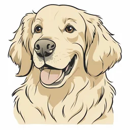 Portrait of a Golden retriever in the cartoon style