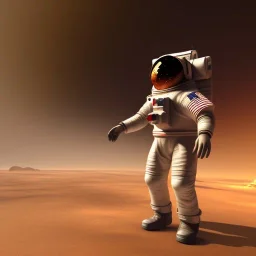 astronaut watching tv on mars unreal engine 5, octan render