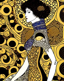 klimt pattern background, incredibly beautiful sexy woman, perfect view, centered, Gustav Klimt's paintings painted the most beautiful way with a style of Arthur Rackham, as little clothing as possible