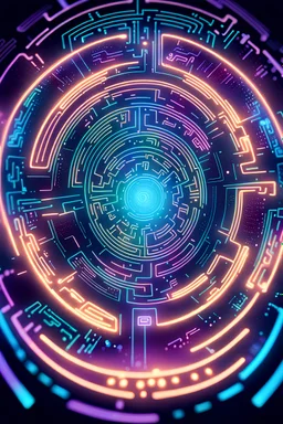 Infinity Code: Unravel the mysteries of a digital labyrinth, where intricate patterns of glowing code converge into a central holographic core. Symbolizing the infinite possibilities within the accelerated world of the crypto metaverse gaming system."