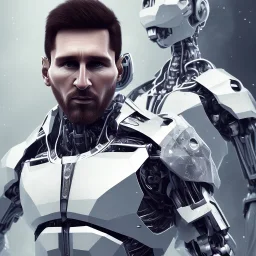 portrait,perfect face lionel messi, robot,realistic, intriacte detail, sci-fi fantasy style, volumetric lighting, particales,highly detailed,cinamatic, deep colours,8k