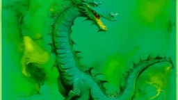 A greenish blue chaos elemental dragon painted by Mark Rothko