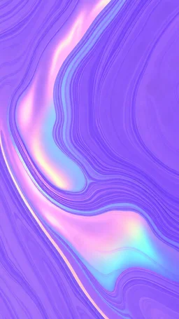 Produce a smooth plastic texture with swirling iridescence and rainbow reflections, mimicking an oil slick effect under varied lighting angles. Dominant light purple color.