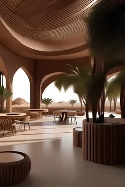 cafe made of Organic simplicity, Al-Ahsa, Saudi Arabia-inspired, Nature-inspired pieces, Palm, Captivating landscapes