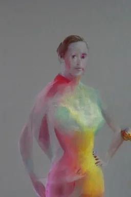 Full body portrait, painting, medium shot lady volumetric ice