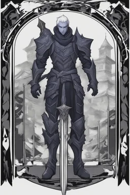 Armored man Drow from DnD by style of anime