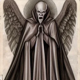 Realistic nosferatu angel Russian Orthodox Cthulhu