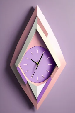 Scandi wall clock with pastel colors Minimalist wooden clock Pale purple and pale pink decor Geometric unique clock Personalized clock