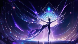 It is a paradox of delicate fantasy and formidable technology, its silhouette pulsing with extraordinary power yet draped with cosmic elegance. Capture this enigma, this tamer of untamed galaxies, through the prism of Matthews' fantastical style."