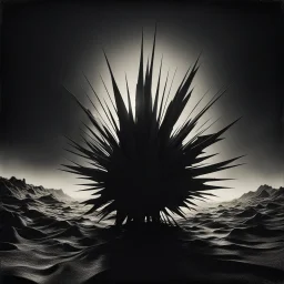 Dark creepy, strong texture artistic polaroid volumetric light, black sun, Yves Tanguy, 8k 3d abstractism