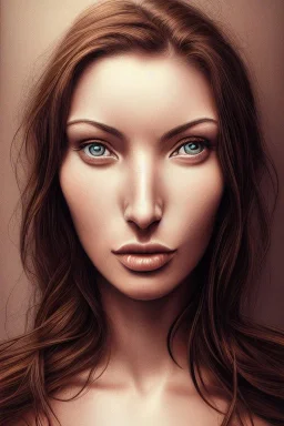 Retrato de uma mulher incrivelmente linda, hiper realista, hiper detalhado