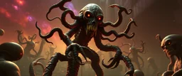 Leshy in the style of fallout 4 and Escher and Giger