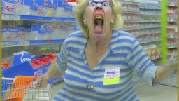 psycho lady shopping at lowes