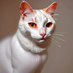 قطة بيضاء بها خطوط برتقالية