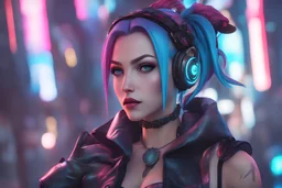 Jinx in 8k 3D animation artstyle, anime them, neon effect, full body, intricate details, highly detailed, high details, detailed portrait, masterpiece,ultra detailed, ultra quality