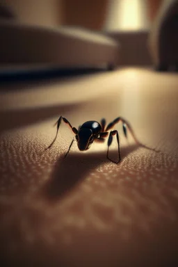 portrait of ant on hotel floor carpet "shining", trending art, 8k, depth of field, volumetric fog