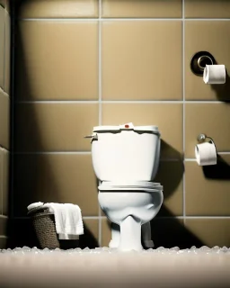 Toilet scene, donald trump sitting in toilet with his pants down and defecating, realistic image, Tarantino style, concept art, smooth, unreal engine 5, god lights, ray tracing, RTX, lumen lighting, ultra detail, volumetric lighting, 3d.