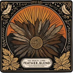 [Spice box Label by Kevin Eastman and Peter Laird] this ground blend is made from feathers, leaves and roots
