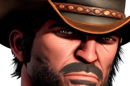 closeup portrait of cowboy, realistic eyes, red dead redemption 2 style, rage engine render, ultra-high game settings