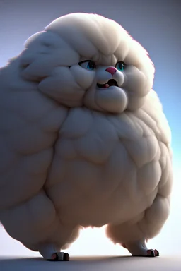 fluffy creature,cinematic lighting, Blender, octane render, high quality