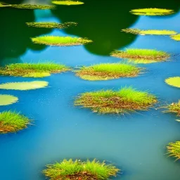 Reflection of plants in pool of water, nature photography, calm, Zen, soft lighting, beautiful, award winning landscape photography