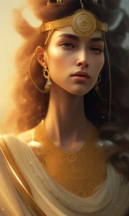 Arab princess , cute, beautiful, long hair, wavy hair, black eyes, head and shoulders portrait, cinematic, 8k, resolution concept art portrait by Greg Rutkowski, Artgerm, WLOP, Alphonse Mucha dynamic lighting hyperdetailed intricately detailed