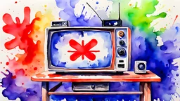 watercolor painting. News. television. TV. Radio. HIV