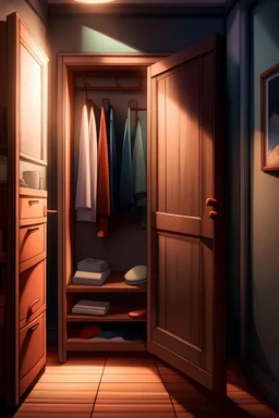 an animated image of an empty closet