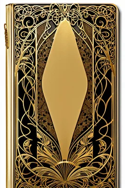 rectangular gold delicate art nouveau book cover