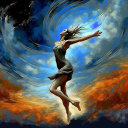Dancing pn the sky Digital painting.