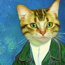 Portrait of a cat by Van Gogh HDR, UHD, 64K --v 4