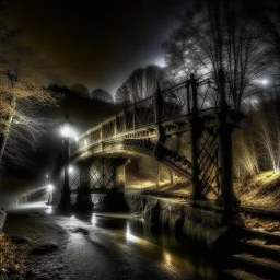 THE GHOST IS STILL DANCING AT NIGHT ON THE OLD COUNTRY BRIDGE. Carlos Lapellegrina
