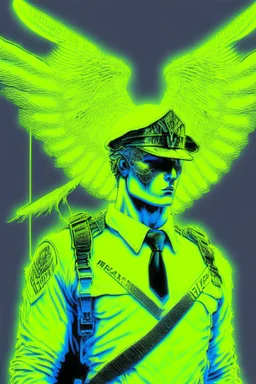 neon-yellow and white nephilim watcher super cop