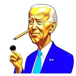 Caricatura de Joe Biden con una naríz extra larga como la del muñeco Pinocho