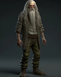 full body picture of a old long haired and long bearded hill billy zombie farmer , award winning hyperrealistic, , 3d statue!!!, , 3 d artist, hill billy!! trailer trash !!, award winning 3d render, digital artist, award winning digital art, profile picture 2048px, hyperrealistic picture