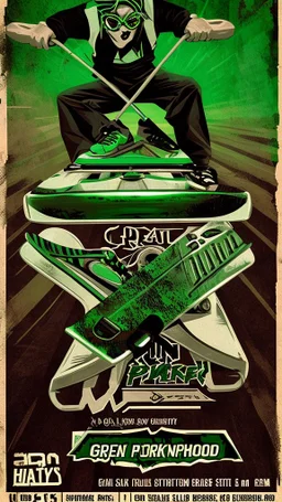 skAte old school hardcore punk green flyer