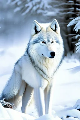 winter white gagantuan wolf