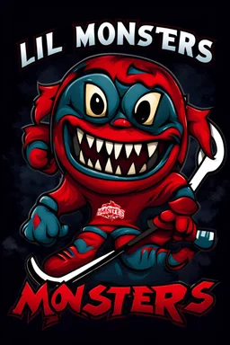 "Lil Monsters" hockey team logo