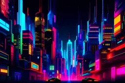 kolorowe miasto z neonami w stylu noir