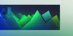 3d rendering. Abstract futuristic neon background. Fantastic landscape with glowing geometric triangular frame and mountains