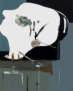 human body, universe-like light, complex surgical instruments mixed with a newborn boy,minimalism,Painting By Adrian Ghenie, Rene Magritte, Salvador Dali, Lucian Freud