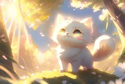 cute anime chibi cat in magnolia forest in sunshine Weight:1 heavenly sunshine beams divine bright soft focus holy in the clouds Weight:0.9