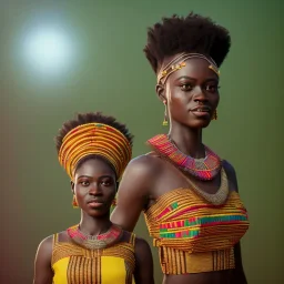 kente african bride model, full body, cinema 4d, octane render, high detail