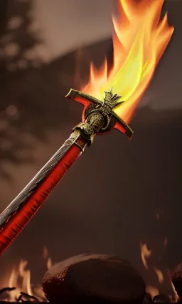 fire sword with background