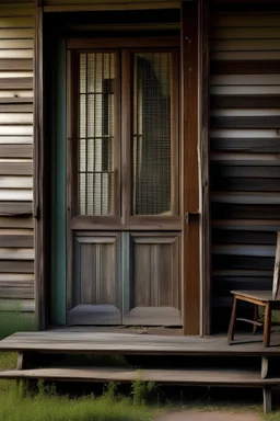 screen door to old wood house